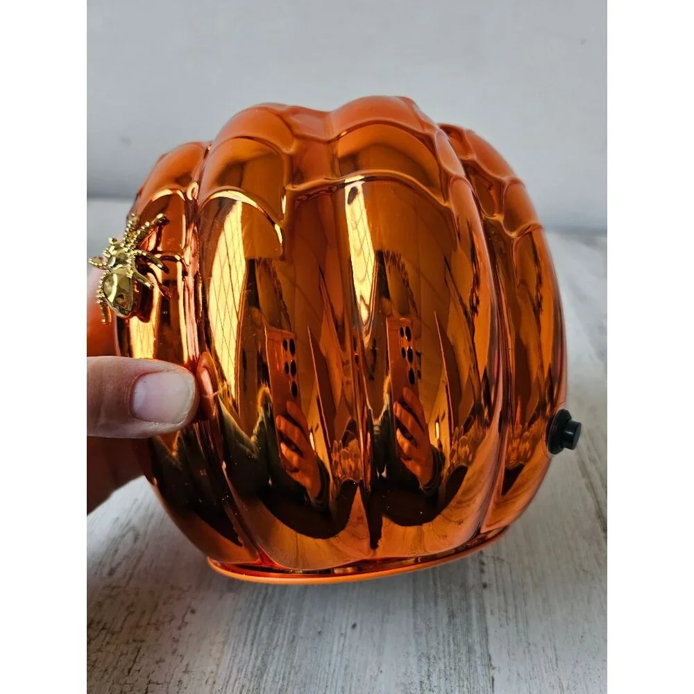 Bath body works‎ skull appear candle holder wick glass unique light up Halloween